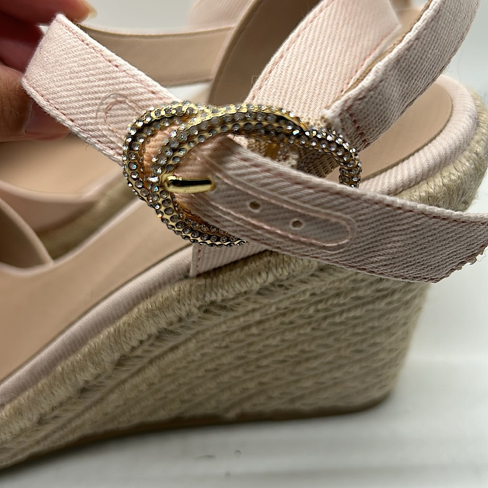 Stuart Weitzman Light Pink Ankle Strap Wedge Heel Sandals Shoes **Sz 39.5/US 9** - Picture 3 of 11